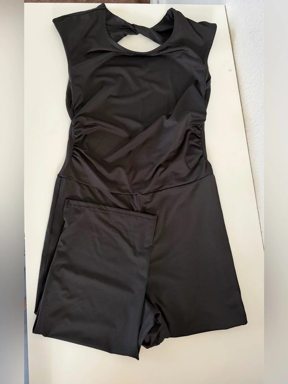 Sleeveless Black High-Waist Cropped Jumpsuit